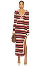 view 1 of 4 Benson Sleeved Knit Maxi Dress in Red Multi Stripe