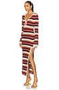 view 3 of 4 Benson Sleeved Knit Maxi Dress in Red Multi Stripe