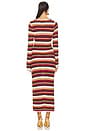 view 4 of 4 Benson Sleeved Knit Maxi Dress in Red Multi Stripe