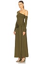 view 3 of 4 Bianca One Shoulder Maxi Dress in Army Green