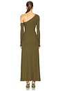 view 4 of 4 Bianca One Shoulder Maxi Dress in Army Green