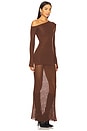 view 2 of 3 Greta One Shoulder Maxi Dress in Chocolate