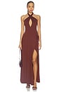 view 1 of 3 Kamilla Keyhole Twist Maxi Dress in Chocolate