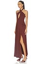 view 2 of 3 Kamilla Keyhole Twist Maxi Dress in Chocolate