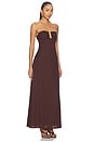 view 2 of 3 MAXIVESTIDO MARTHA in Chocolate