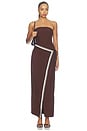 view 1 of 5 VESTIDO MARTA  in Chocolate & Sand Stripe