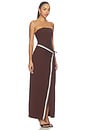 view 2 of 5 VESTIDO MARTA  in Chocolate & Sand Stripe