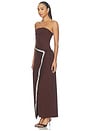 view 4 of 5 VESTIDO MARTA  in Chocolate & Sand Stripe