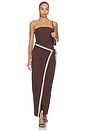 view 6 of 5 VESTIDO MARTA  in Chocolate & Sand Stripe