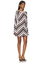 view 1 of 4 Mazie Long Sleeve Knit Mini Dress in Chocolate & Butter Cream