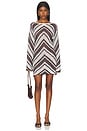view 2 of 4 Mazie Long Sleeve Knit Mini Dress in Chocolate & Butter Cream