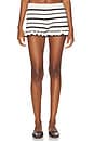 view 2 of 7 Donna Knit Hot Short in Cream & Chocolate