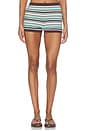 view 1 of 6 Xyla Low Waist Knit Hot Shorts in Xyla Chocolate Stripe