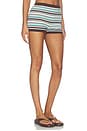 view 2 of 6 Xyla Low Waist Knit Hot Shorts in Xyla Chocolate Stripe