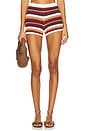 view 1 of 6 SHORT EN TRICOT BENSON in Red Multi Stripe