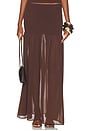 view 1 of 6 Nyra Low Waisted Maxi Skirt in Chocolate