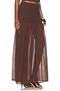 view 2 of 6 Nyra Low Waisted Maxi Skirt in Chocolate