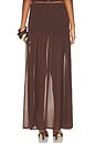 view 5 of 6 Nyra Low Waisted Maxi Skirt in Chocolate