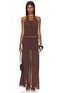 view 6 of 6 Nyra Low Waisted Maxi Skirt in Chocolate