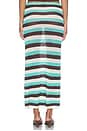 view 5 of 6 Hazel Low Waisted Knit Midi Skirt in Aqua Multi