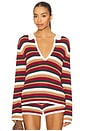 view 1 of 4 TOP EN MAILLE BENSON in Red Multi Stripe