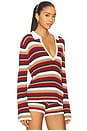 view 2 of 4 TOP EN MAILLE BENSON in Red Multi Stripe