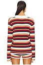 view 3 of 4 TOP EN MAILLE BENSON in Red Multi Stripe