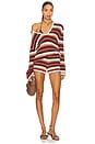 view 4 of 4 TOP EN MAILLE BENSON in Red Multi Stripe