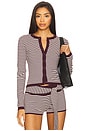 view 1 of 5 Mischief Long Sleeve Top in Wine Stripe