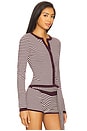 view 2 of 5 Mischief Long Sleeve Top in Wine Stripe