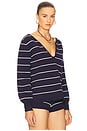 view 2 of 4 Eleonora Sleeved Top in Navy Stripe