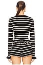 view 3 of 4 Donna Long Sleeve Top in Black & Cream