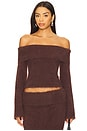 view 1 of 4 Anneliese Off Shoulder Top in Chocolate