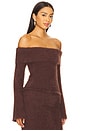 view 2 of 4 Anneliese Off Shoulder Top in Chocolate