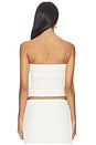 view 3 of 4 Adalee Ruffle Texture Strapless Top in White