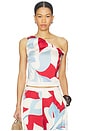 view 1 of 4 Amoree One Shoulder Tie Top in Amoree Red