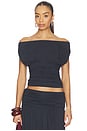 view 1 of 4 Avanni Off Shoulder Ruched Top in Granite