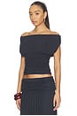 view 2 of 4 Avanni Off Shoulder Ruched Top in Granite