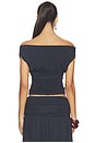 view 3 of 4 Avanni Off Shoulder Ruched Top in Granite