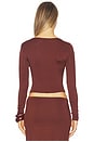 view 3 of 4 Kamilla Twist Long Sleeve Top in Chocolate
