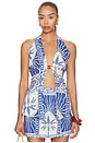 view 1 of 4 Joanna Open Front Halter Top in Joanna Blue
