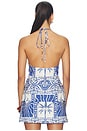 view 3 of 4 Joanna Open Front Halter Top in Joanna Blue