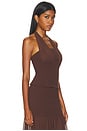 view 2 of 4 Nyra Tailored Halter Top in Chocolate