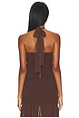 view 4 of 4 Nyra Tailored Halter Top in Chocolate