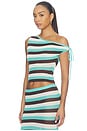 view 2 of 4 Hazel Off Shoulder Knit Top in Aqua Multi