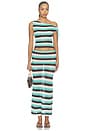 view 5 of 4 Hazel Off Shoulder Knit Top in Aqua Multi