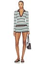 view 5 of 5 Xyla Collared Long Sleeve Knit Top in Xyla Chocolate Stripe