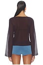 view 4 of 4 Luciana Boat Neck Long Sleeve Top in Chocolate