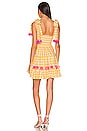 view 3 of 4 ROBE COURTE PIPPA in Yellow Gingham & Pink Pompoms