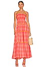 view 1 of 3 Vanina Dress in Big Gingham Neon Coral